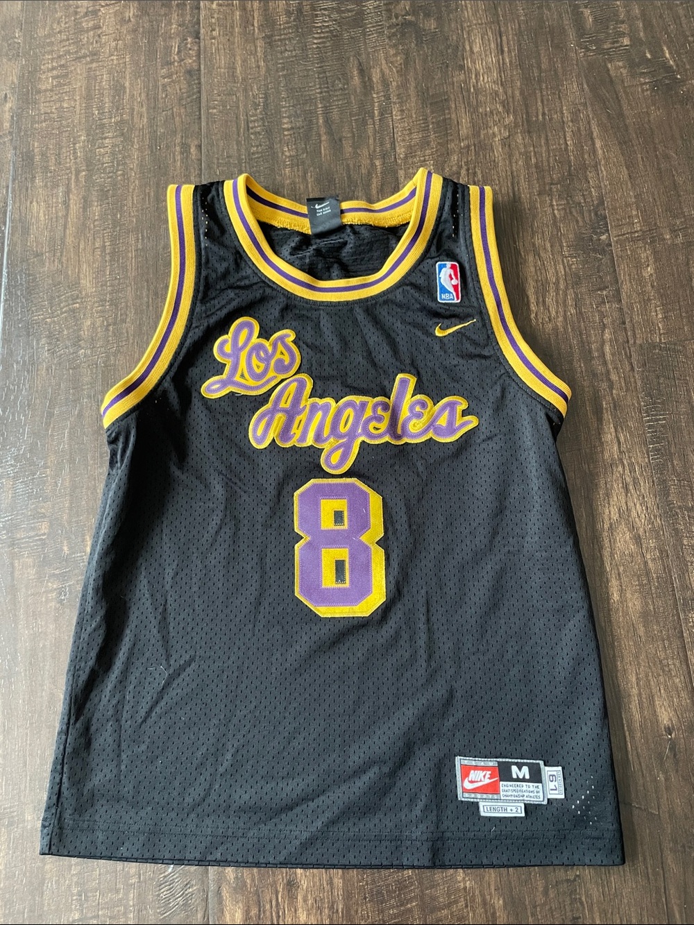 Nike Black and Purple Los Angeles Basketball Jersey #8 Sz M